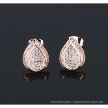 18k Gold Plated 3A Zircon Earring Inlaid Silver Earrings